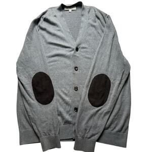 Fairway & Greene Men's Golf Cardigan with Professor Patches Gray XL